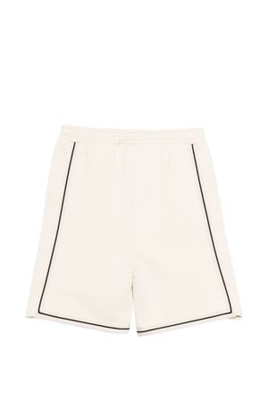 bermuda in cotone bianco PALM ANGELS KIDS | PBCI007S26FLE001092